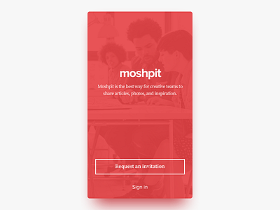 Moshpit: Sign Up Screen | iOS