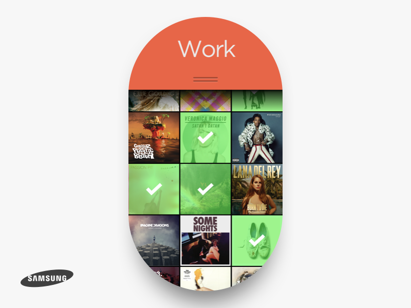 Samsung Lumen Concept pill mosaic square san francisco clean music album art drawer android round flat ui