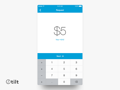 Tilt: Send Money | iOS blue design flat ios iphone mobile san francisco ui