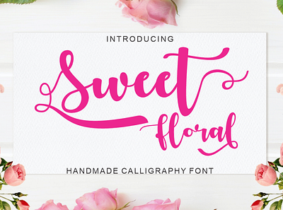 Sweet Floral branding calligraphy design font graphic design logo magazine poster typography wedding