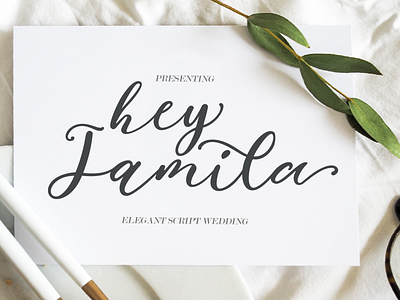 Hey Jamila branding calligraphy design font graphic design illustration logo typography ui wedding