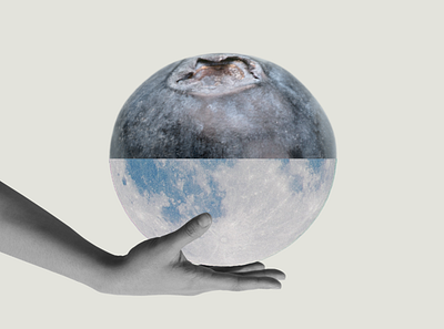 blue moon. blue moon blueberry design graphic art graphic design moon surreal surreal art surrealism