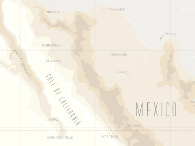 map of mexico custom detail illustration map mexico mountains
