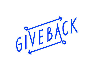 give back arrow back direction give lettering logo