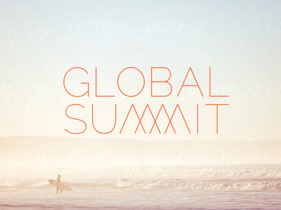 global summit global summit meeting logo type thin summer mountains identity