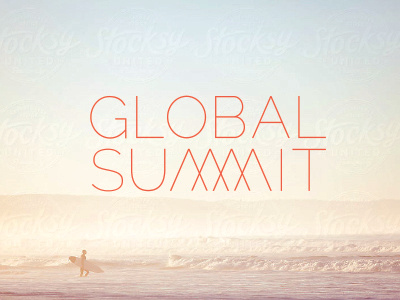 global summit global summit identity logo meeting mountains summer thin type
