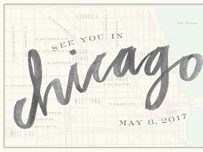 chicago save the date chicago lettering maps postcard save the date type watercolor