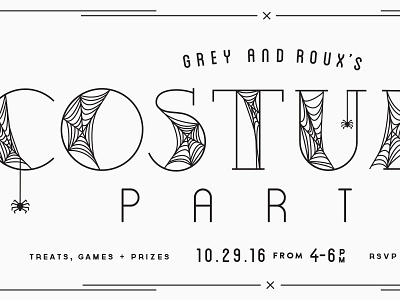 costume party costume party halloween invitation spider web spiders type typography webs