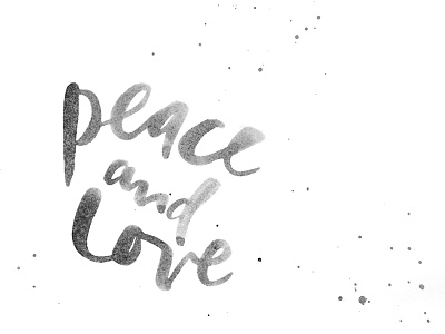 peace and love design holiday lettering love peace splatter type typography watercolor