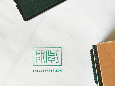frills prints branding design identity lettering logo monoweight paper prints stamp type typography