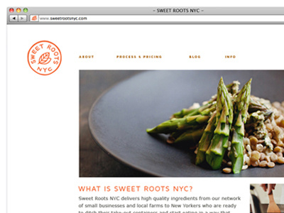 sweet roots nyc website food home cooking leaf meal planning nyc organic website