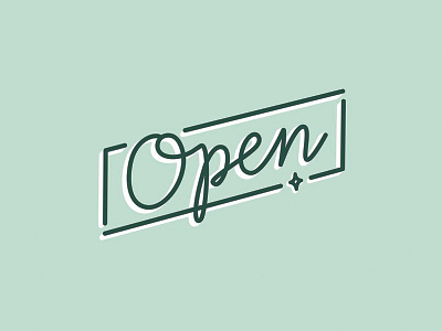 open lettering monoweight open open sign type vector type