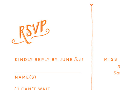 wedding rsvp handtype invitation orange rsvp summer wedding