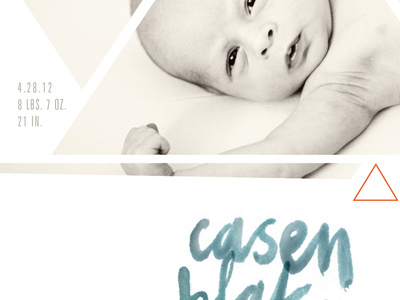 baby casen announcement baby hand type triangle watercolor