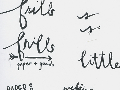 frills hand type illustrated painted paper goods