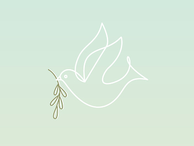 dove dove holiday illustration olive branch ombre