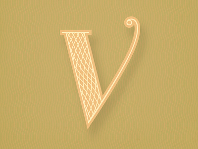 V design guilloche italic letter v lettering type fight typography