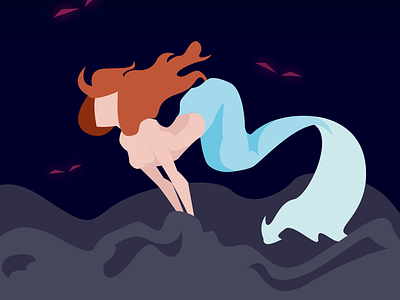 Aren't you afraid to swim so deep? design graphic design illustration vector