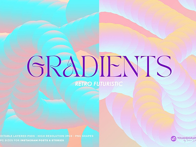 Retro Futuristic Gradients 3d animation app branding design graphic design illustration logo motion graphics ui vector