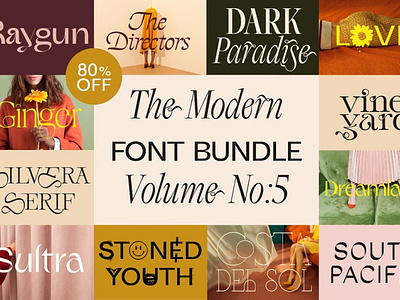 The Modern Font Bundle Vol.5 80% OFF