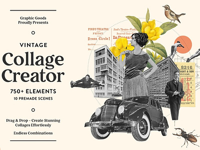Vintage Collage Creator 750+ Assets 3d animation app branding design graphic design illustration logo motion graphics ui vector