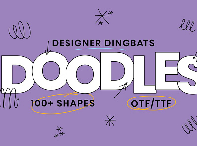 Doodle Dingbats Font - 106 Shapes! 3d animation app branding design graphic design illustration logo motion graphics ui vector