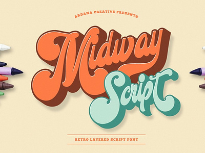 Midway Retro Script Font 3d animation app branding design graphic design illustration logo motion graphics ui vector