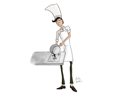 Le Chef cartoon character character design chef concept cook dessert french illustration mograph mentor patissier sauce saucier