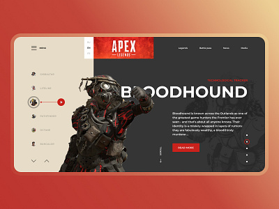 Apex Legends (Bloodhound) apex legends bloodhound daily challenge landing ui design web design