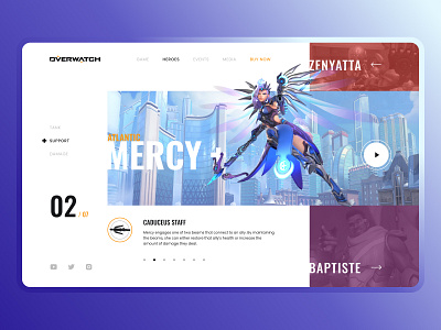 Overwatch (Mercy) daily challenge landing mercy overwatch ui design web design