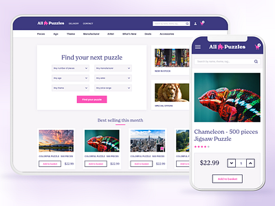 All Puzzles - Responsize Website design mobile design responsive ui ui ux ux webdesign website