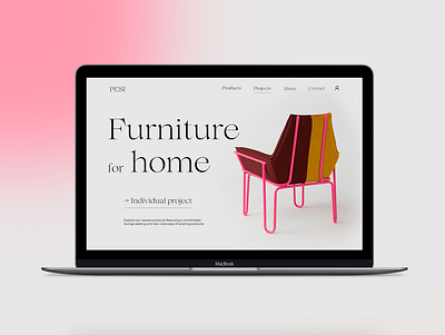 Furniture for home - Website 2d branding design graphic design homepage illustration logo minimalism page typography ui ux vector web webdesign website