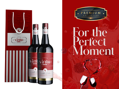 Packaging design ( Vinto wine brand ) adobe illustrator brand identity brand packaging branding design drinkery food and beverage graphic design illustration logo red wine wine label design