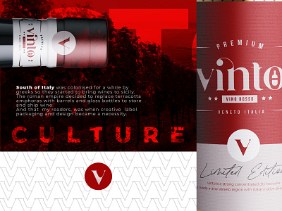 Design for Vinto Italian Red wine adobe illustrator brand identity brand packaging branding design illustration logo research