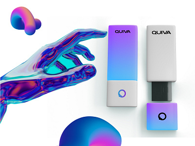Branded Materials for QUIVA adobe illustrator brand identity brand packaging branding usb drive