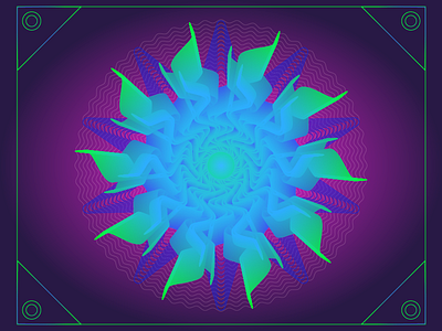 Fractal Flower #1 Variant blendtool flower fractal geometric geometry gradients psychedelic symmetry