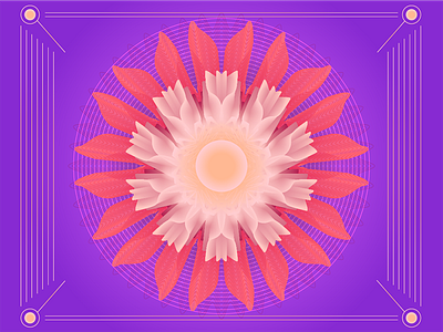 Fractal Flower #2 blendtool flower fractal geometric geometry gradients psychedelic symmetry