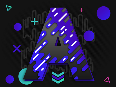 A is for Abstract abstract anthrax flat gradients grey letter lettering type typography vibrant