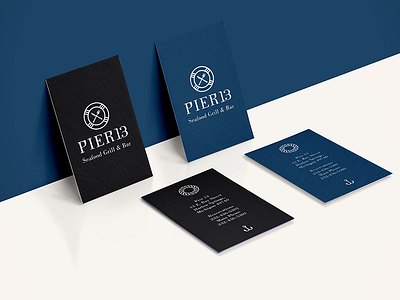 Pier 13 B. Cards navy pier restaurant branding seafood