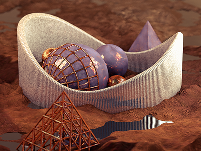 Martian Territory 3d abstract c4d cinema4d geometry reflection spheres still life