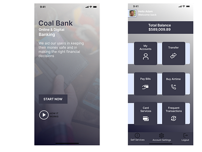 Coal Bank - Mobile App app branding design graphic design illustration logo typography ui ux vector