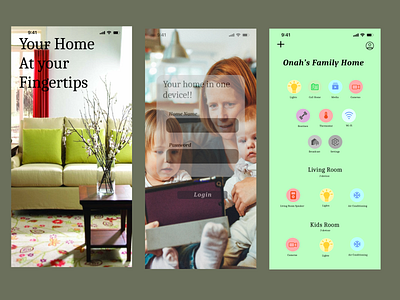 Home App - Sign in and Home Page 3d animation app branding design graphic design illustration logo motion graphics typography ui ux vector