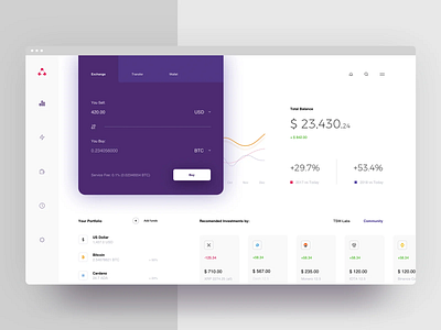 Web App for Wallet accounts app design charts clean crypto dashboard design digital e wallet finance fintech stats ui uiux ux wallet web app website