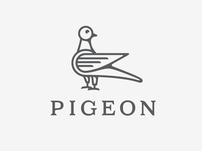 Pigeon Logo brand branding identity logo shaving type typography vector