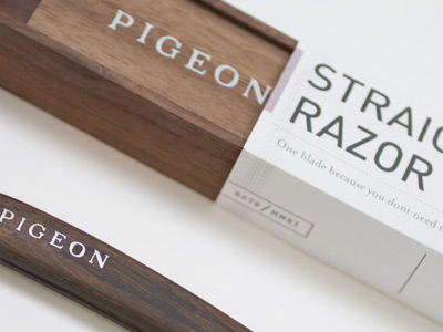 Pigeon Straight Razor branding design packaging