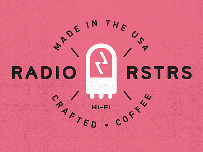 Coffee Logo branding coffee identity logo radio texture tube usa