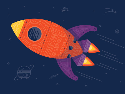 SpaceTeam Rocket Illustration