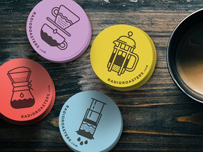 Radio Roasters Stickers coffee icons sticker mule stickers