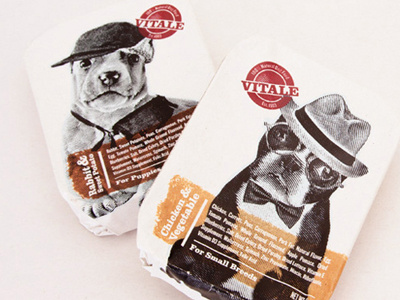 Vitale Dog Food branding concept dog packaging pet texture woodcut