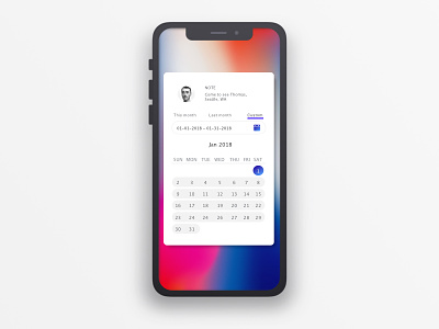 Calendar Note on iPhone X